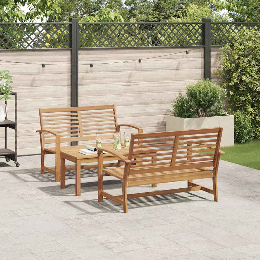 Tuin Sofa Set 3 pcs Naturel Massief teakhout
