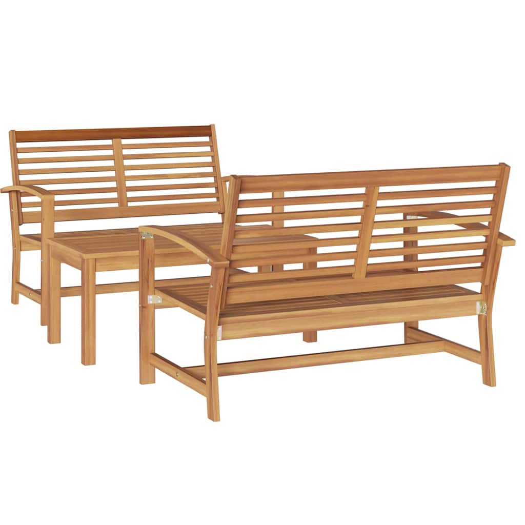 Tuin Sofa Set 3 pcs Naturel Massief teakhout