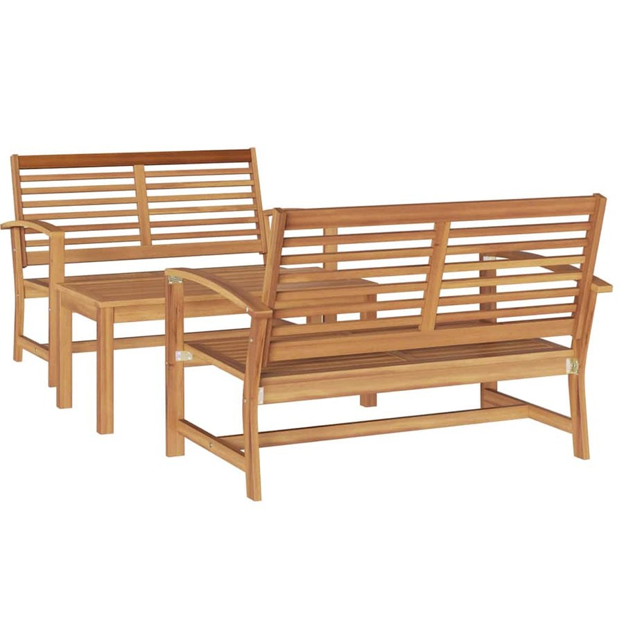 Tuin Sofa Set 3 pcs Naturel Massief teakhout