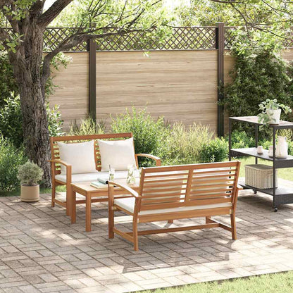 Tuin Sofa Set 3 pcs Naturel Massief teakhout