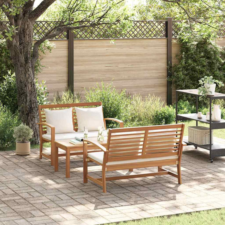 Tuin Sofa Set 3 pcs Naturel Massief teakhout