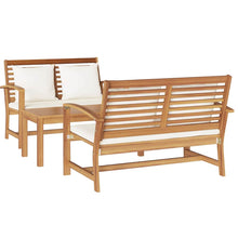 Tuin Sofa Set 3 pcs Naturel Massief teakhout