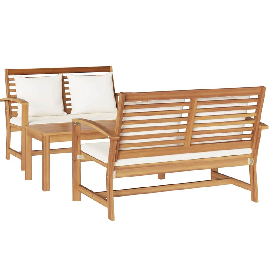 Tuin Sofa Set 3 pcs Naturel Massief teakhout