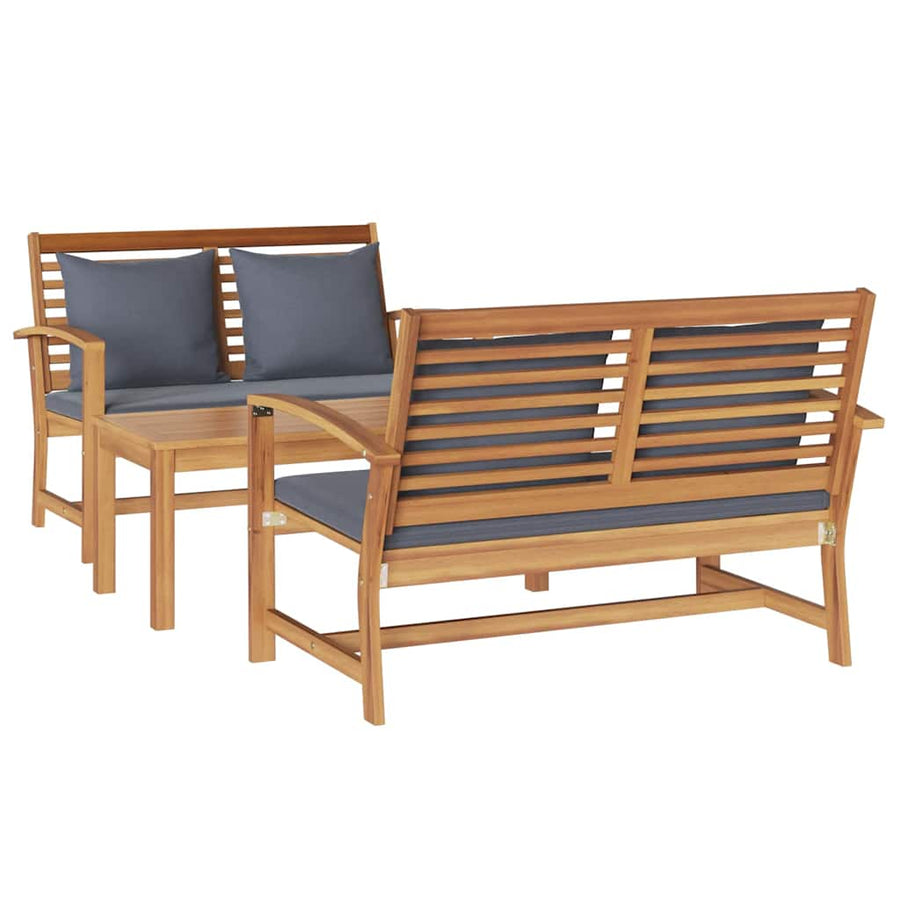 Tuin Sofa Set 3 pcs Naturel Massief teakhout