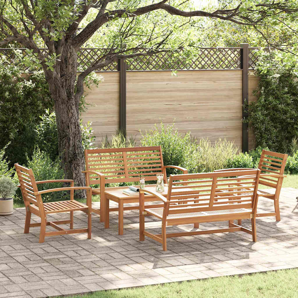 Tuin Sofa Set 5 pcs Naturel Massief teakhout