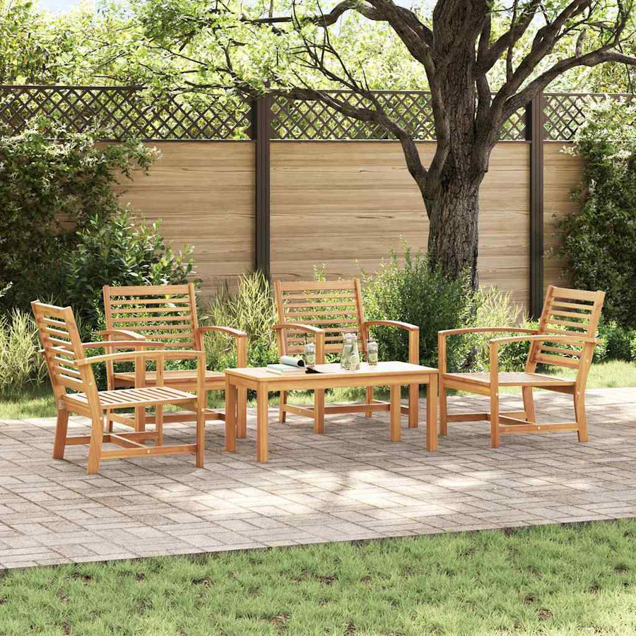 Tuin Sofa Set 5 pcs Naturel Massief teakhout
