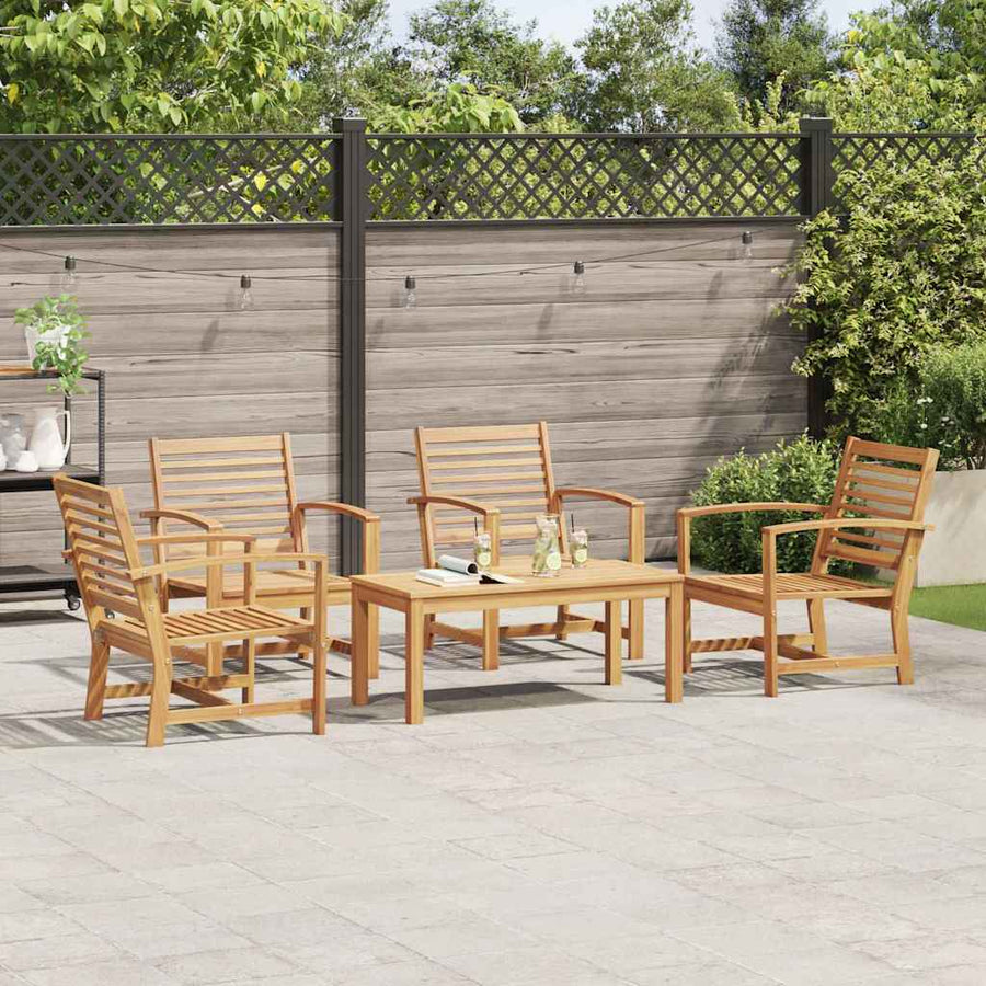 Tuin Sofa Set 5 pcs Naturel Massief teakhout