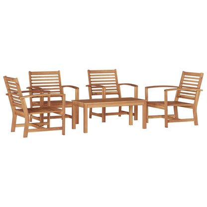 Tuin Sofa Set 5 pcs Naturel Massief teakhout