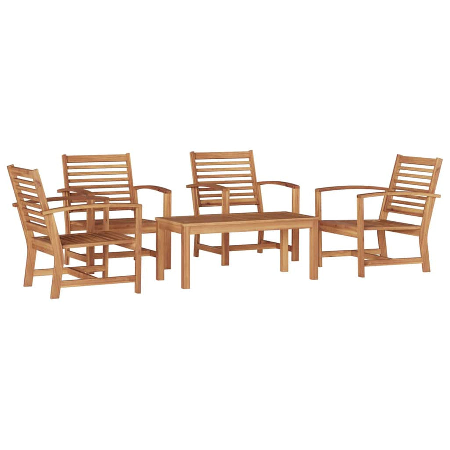 Tuin Sofa Set 5 pcs Naturel Massief teakhout