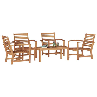 Tuin Sofa Set 5 pcs Naturel Massief teakhout