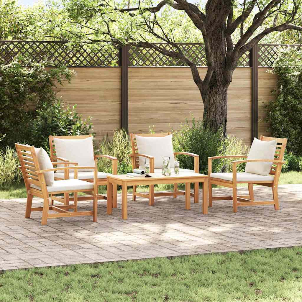 Tuin Sofa Set 5 pcs Naturel Massief teakhout