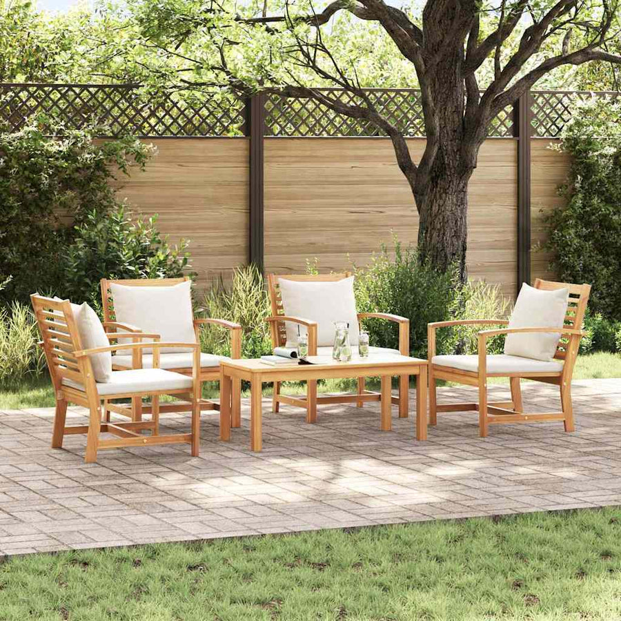 Tuin Sofa Set 5 pcs Naturel Massief teakhout