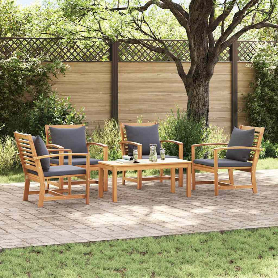 Tuin Sofa Set 5 pcs Naturel Massief teakhout