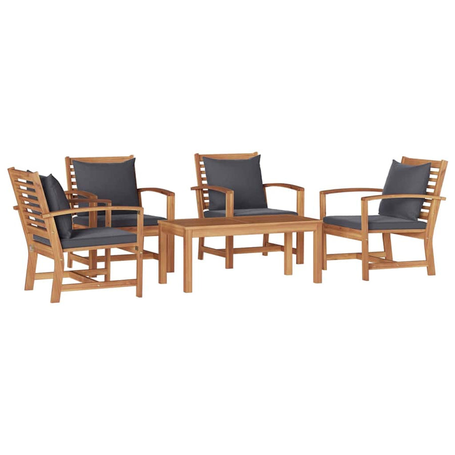 Tuin Sofa Set 5 pcs Naturel Massief teakhout