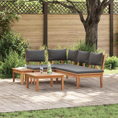 Tuinbankset 4 pcs Bruin en donkergrijs en bruin Medium Compact