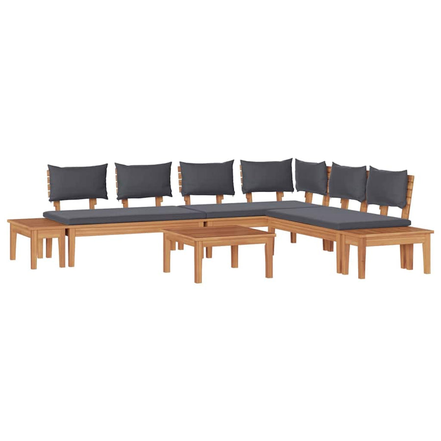 Tuinbankset 3 pcs Bruin en donkergrijs en bruin Medium Compact