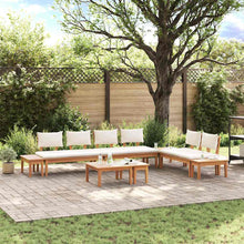 Tuinbankset 5 pcs Bruin en Crème 2-zits Small Massief hout
