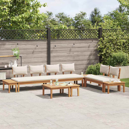 Tuinbankset 5 pcs Bruin en Crème 2-zits Small Massief hout