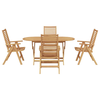Tuin eettafelset 5 pcs Bruin Massief Teakhout