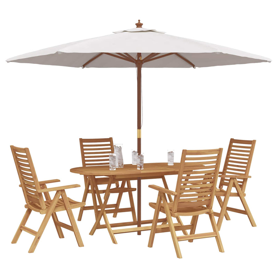 Tuin eettafelset 5 pcs Bruin Massief Teakhout
