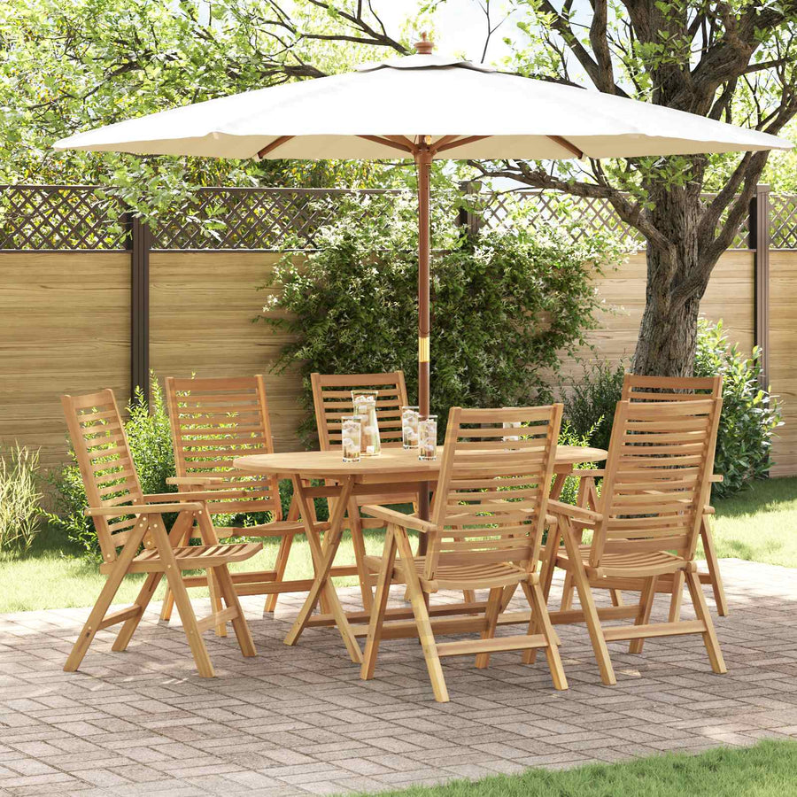 Tuin eettafelset 7 pcs Bruin Massief Teakhout