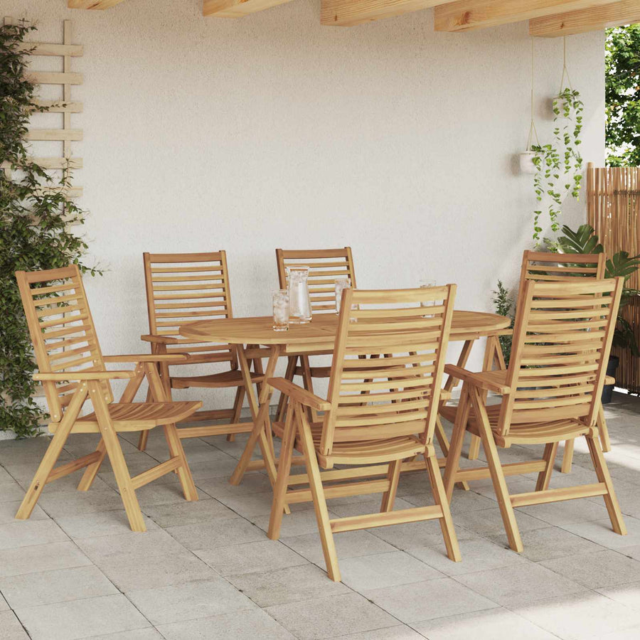 Tuin eettafelset 7 pcs Bruin Massief Teakhout