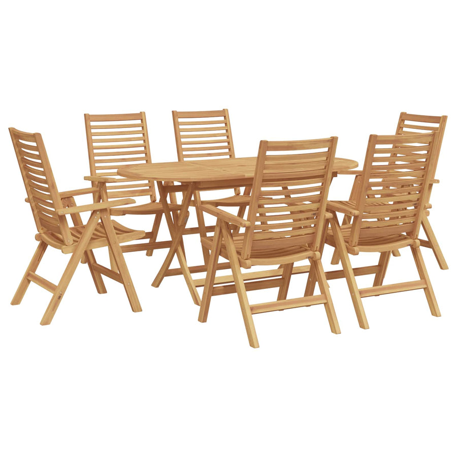 Tuin eettafelset 7 pcs Bruin Massief Teakhout