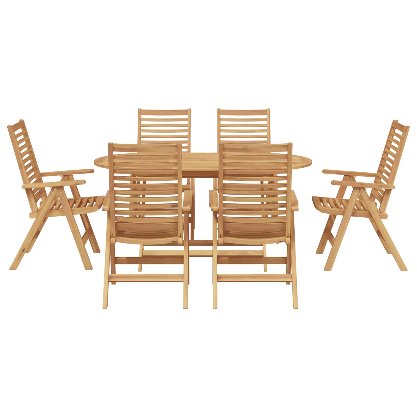 Tuin eettafelset 7 pcs Bruin Massief Teakhout