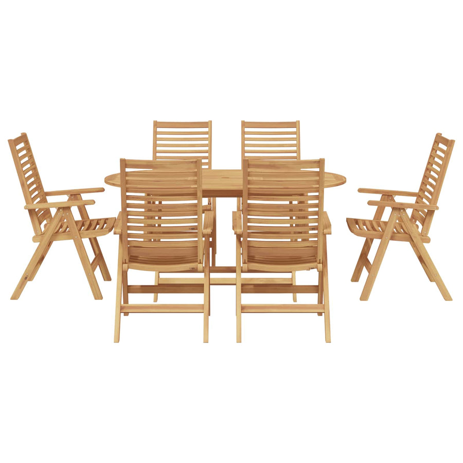 Tuin eettafelset 7 pcs Bruin Massief Teakhout