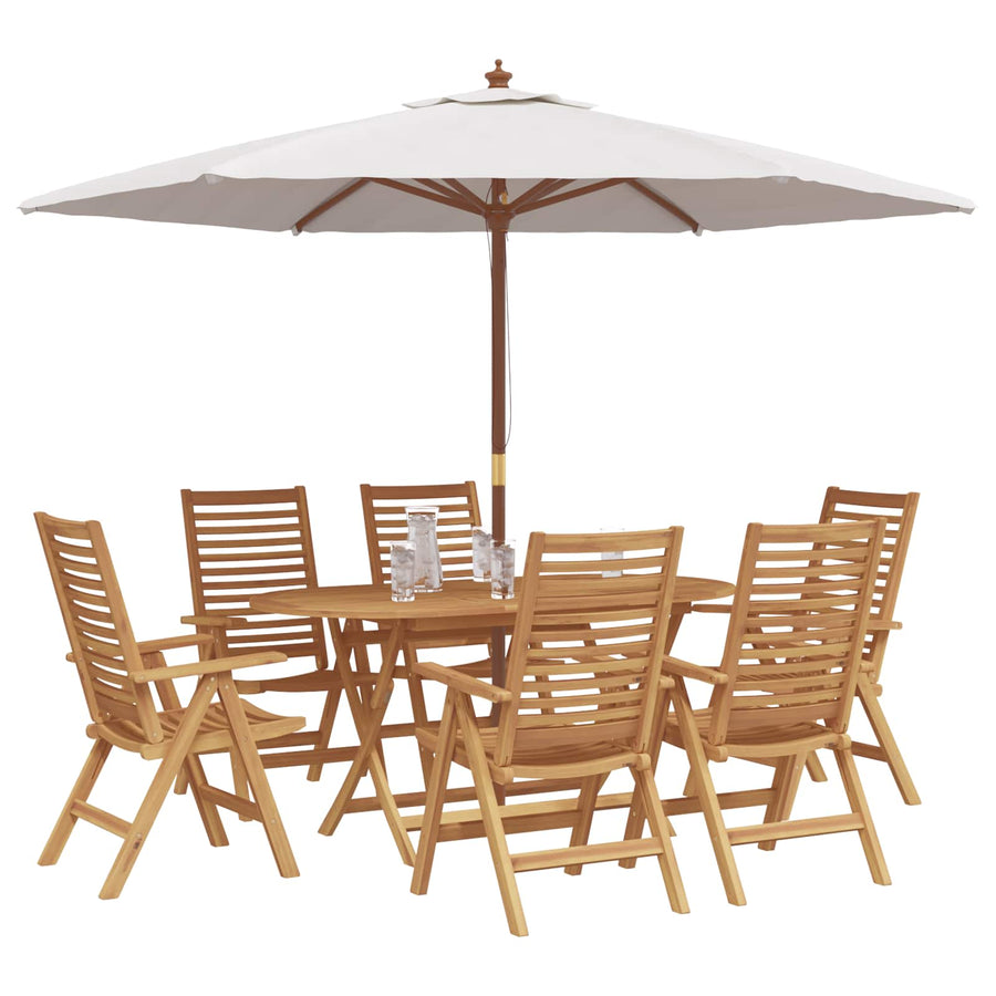 Tuin eettafelset 7 pcs Bruin Massief Teakhout