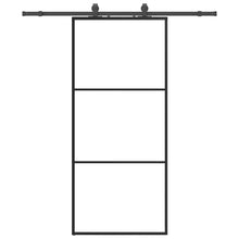 Schuifdeur met beslagset 90x205 cm ESG glas zwart