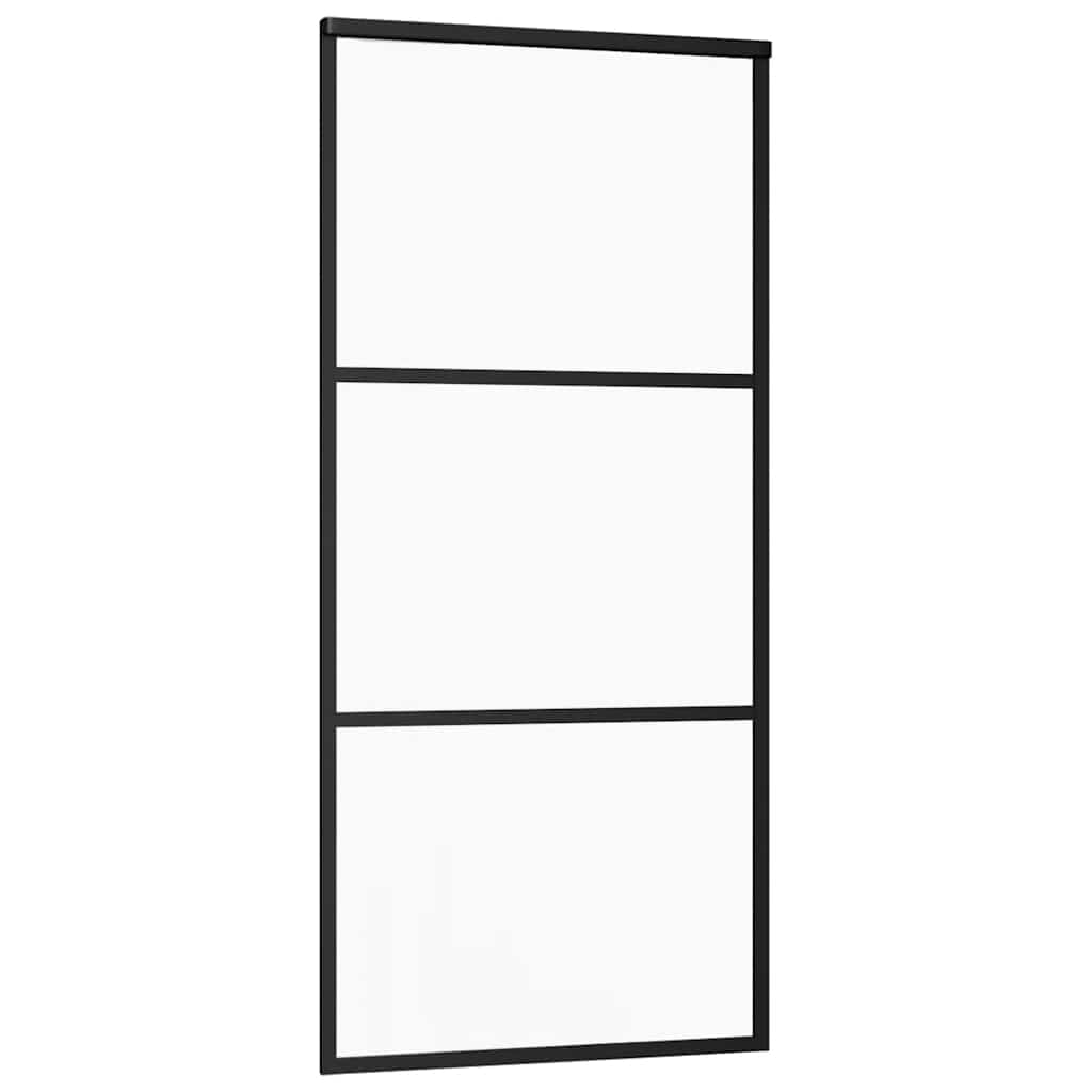 Schuifdeur met beslagset 90x205 cm ESG glas zwart