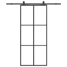 Schuifdeur met beslagset 90x205 cm ESG glas zwart