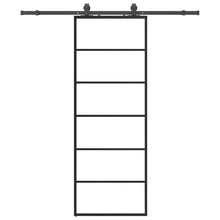 Schuifdeur met beslagset 76x205 cm ESG glas zwart