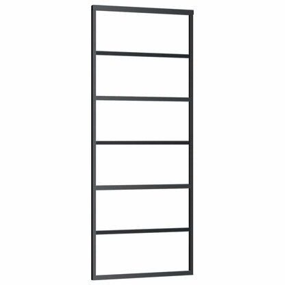 Schuifdeur met beslagset 76x205 cm ESG glas zwart