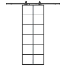 Schuifdeur met beslagset 76x205 cm ESG glas zwart