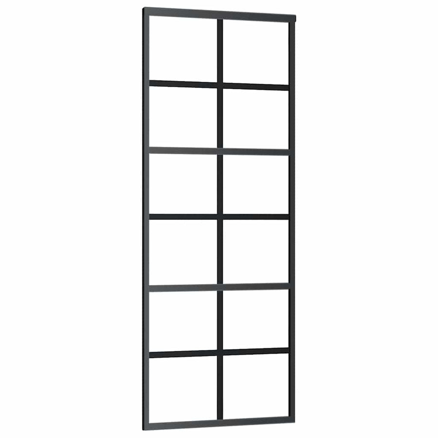 Schuifdeur met beslagset 76x205 cm ESG glas zwart