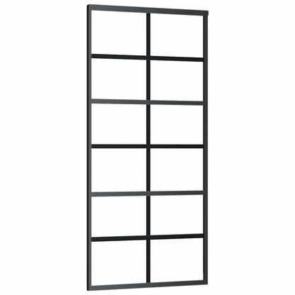 Schuifdeur met beslagset 90x205 cm ESG glas zwart