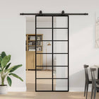 Sliding door with hardware set 90x205 cm ESG glass black