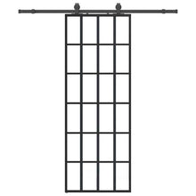 Schuifdeur met beslagset 76x205 cm ESG glas zwart