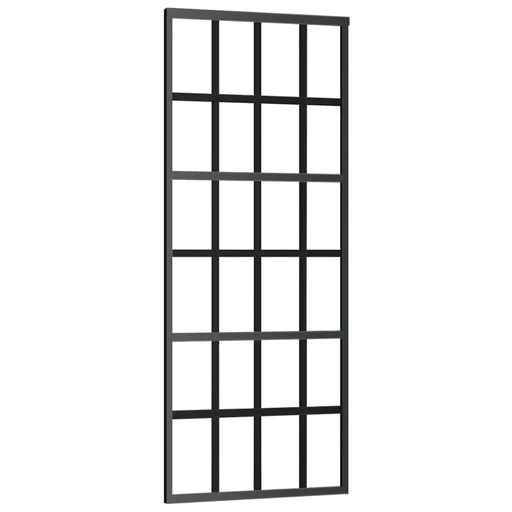 Schuifdeur met beslagset 76x205 cm ESG glas zwart
