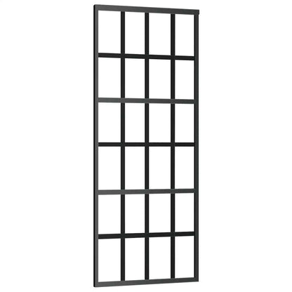Schuifdeur met beslagset 76x205 cm ESG glas zwart