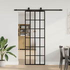 Sliding door with hardware kit 76x205 cm ESG glass black