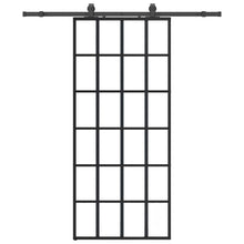 Schuifdeur met beslagset 90x205 cm ESG glas zwart
