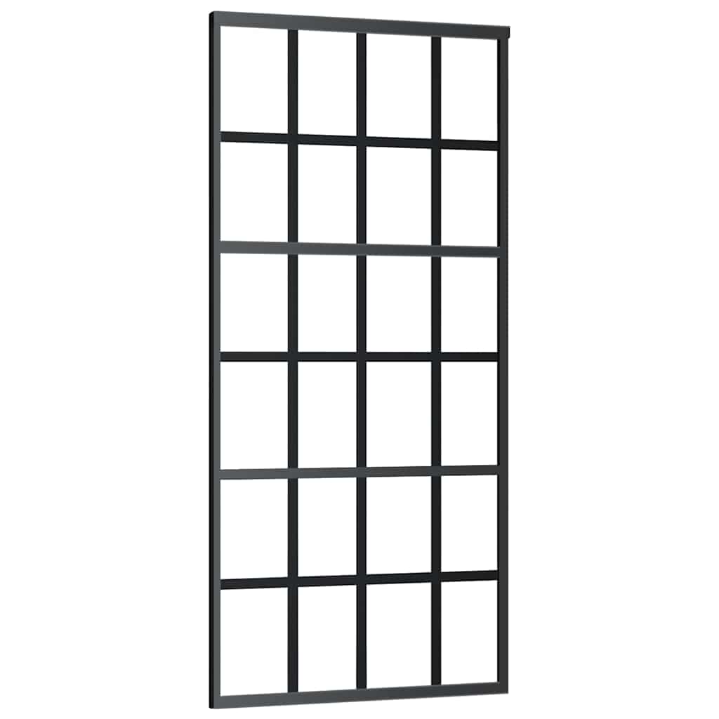 Schuifdeur met beslagset 90x205 cm ESG glas zwart
