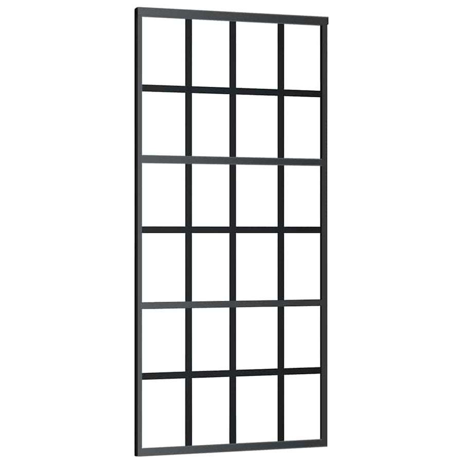 Schuifdeur met beslagset 90x205 cm ESG glas zwart