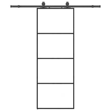 Schuifdeur met beslagset 76x205 cm ESG glas zwart