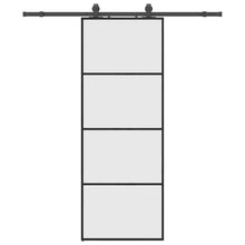 Schuifdeur met beslagset 76x205 cm ESG glas zwart