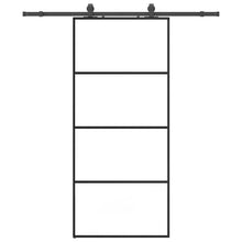 Schuifdeur met beslagset 90x205 cm ESG glas zwart