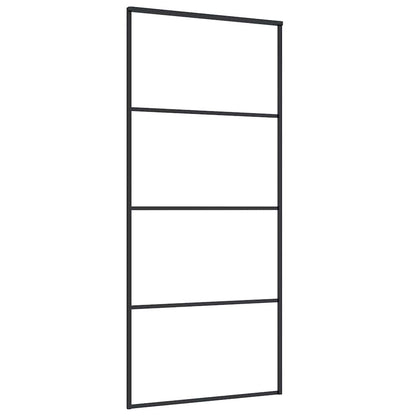 Schuifdeur met beslagset 90x205 cm ESG glas zwart